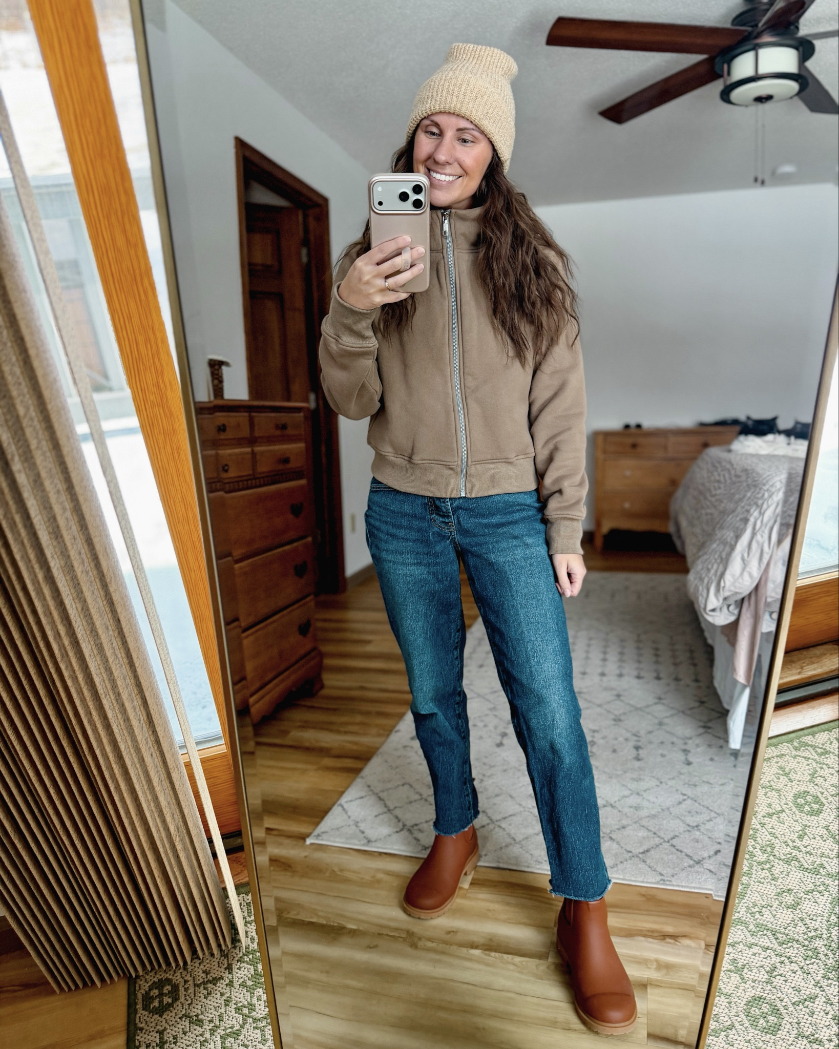Small in my tee, small in my zip up hoodie, small in my coat and 0 petite in my jeans. My rubber boots are size 6! So comfy. 

#LTKPetite #LTKvlog #LTKootd