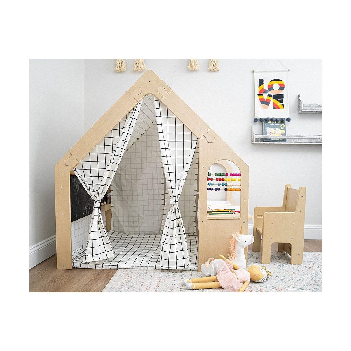 Avenlur Flair - Wooden 5 In 1 Indoor Playhouse Play Tent with Desk Table | Target