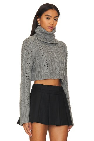 Daria Cable Sweater in Charcoal Grey | Revolve Clothing (Global)