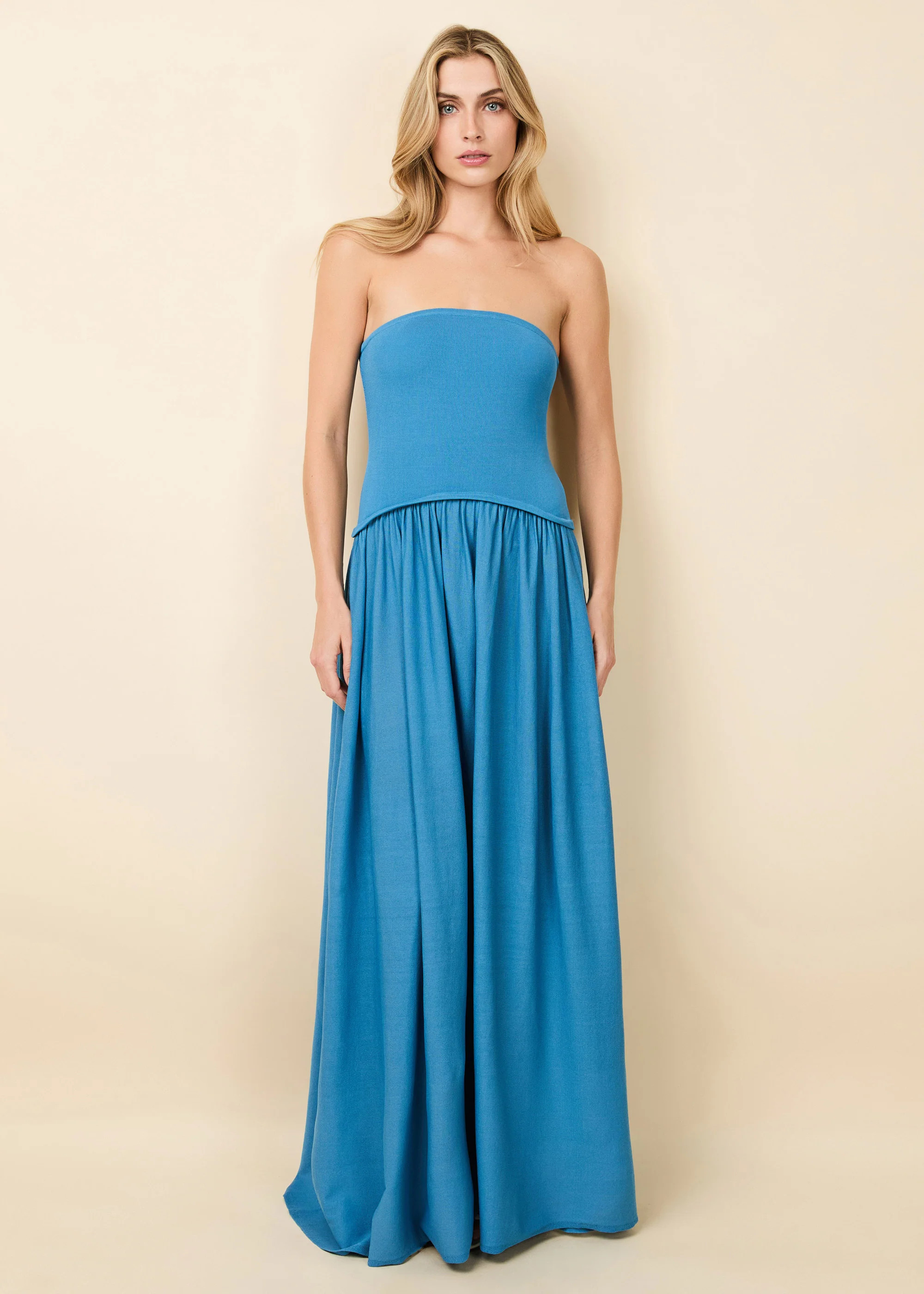 Strapless Soglio Dress French Blue | Solid & Striped