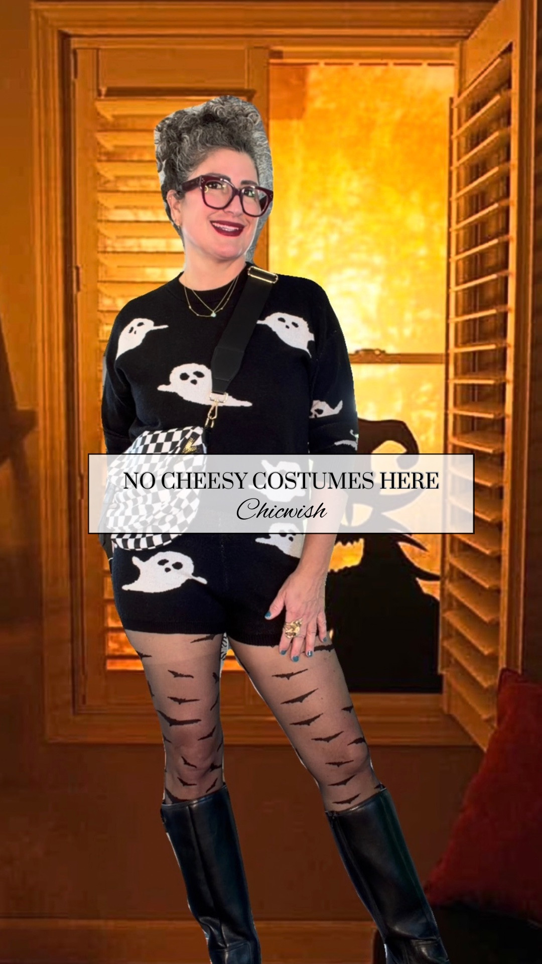 POV: It isn’t even Sept 1st and your soul is already fully living in October... 👻🕸️

I am officially ditching itchy, uncomfortable costumes this year because @chicwish just dropped the ultimate spooky season fit

The quality of this knit ghost top and matching shorts set is a dream—thick, cozy, and perfectly oversized

But let’s talk about the real stars of the show: these bat-patterned tights peeking through with the tall boots! 🦇👢 

It’s the perfect edgy, festive silhouette for a casual Halloween party or a cozy movie night in

Which piece are you obsessing over more—the knit shorts or the bat tights? Drop a comment below! 👇

🔗 “SHOP” for LINK

#chicwish #halloweenoutfit #spookyseason #halloweencostume #chicwishstyle fallfashion2026 ghostsweater grwmoutfit halloweenparty microinfluencer aestheticfall spookystyle transitionsreels octobervibes falltrend #ltkhalloween
#ltkcostume #ltkparty

#LTKSeasonal #LTKootd #LTKMidsize