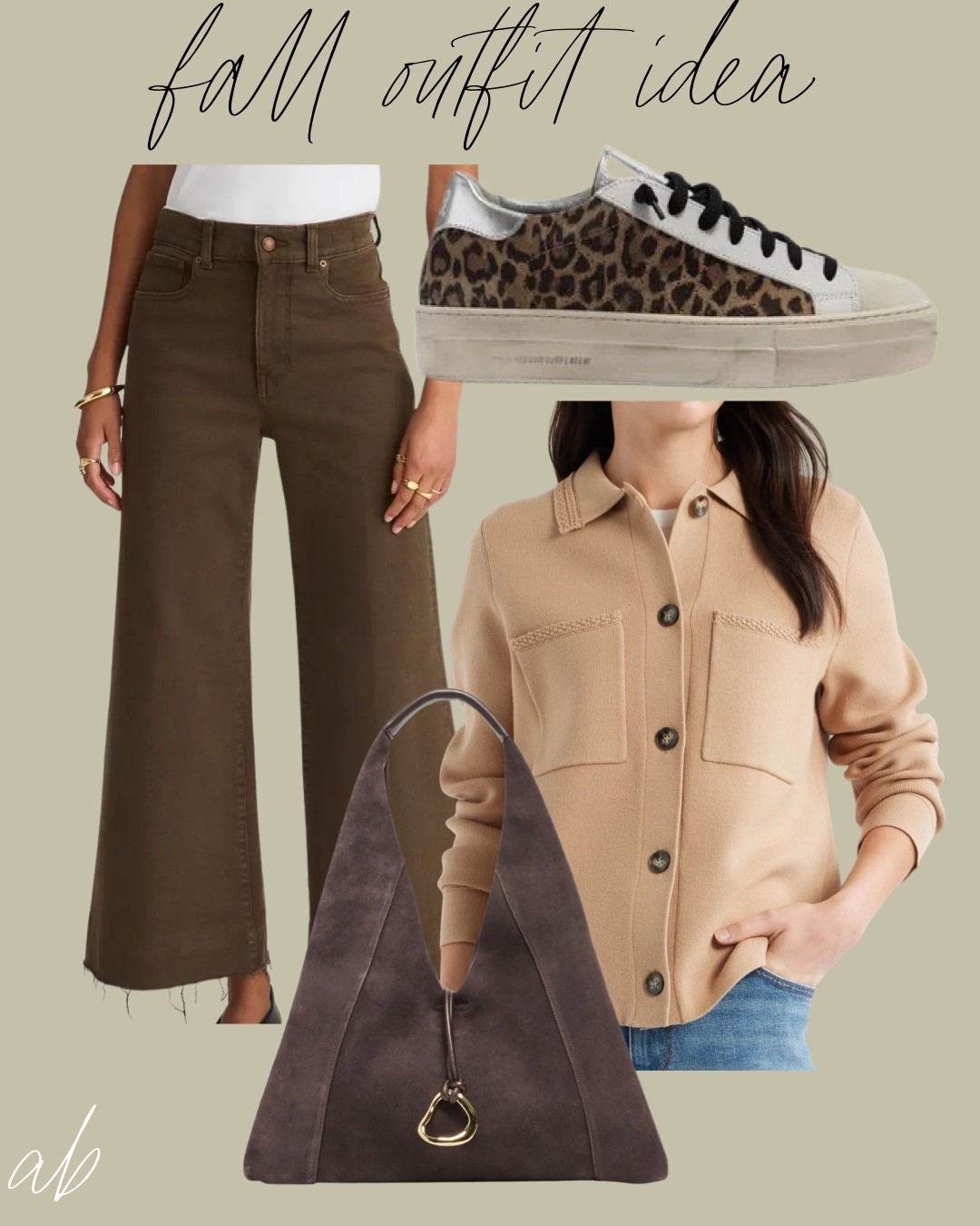 Neutral fall outfit idea, Thanksgiving outfit idea brown wide leg jeans leopard sneakers 

#LTKFindsUnder100 #LTKFindsUnder50 #LTKPetite