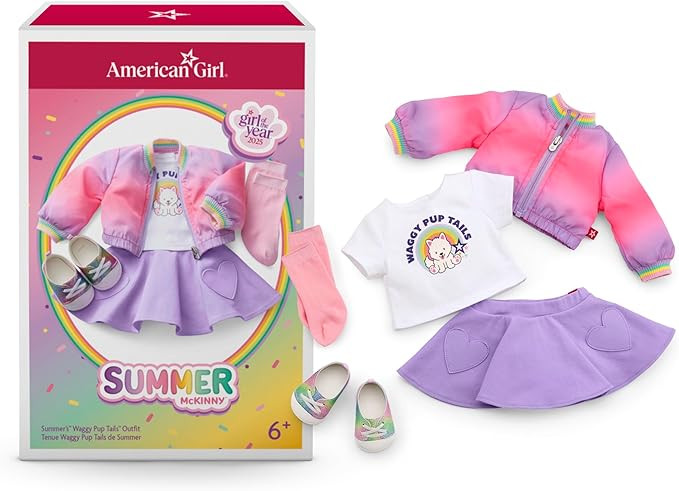American Girl, Summer McKinny Girl of The Year 2025 Waggy Pup Tails Outfit for 18-inch Dolls, wit... | Amazon (US)