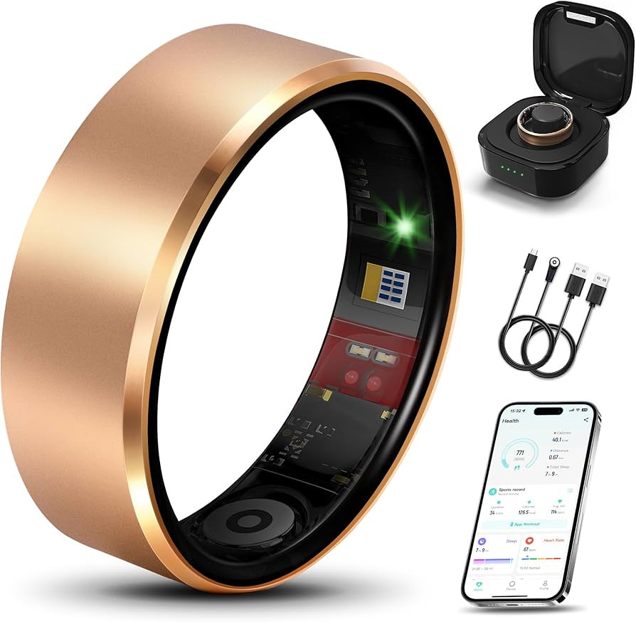 Smart Health Ring 2.0 for Women Men, Slim Scratch & Fingerprint Resistant Design,Efficient Chip F... | Amazon (US)