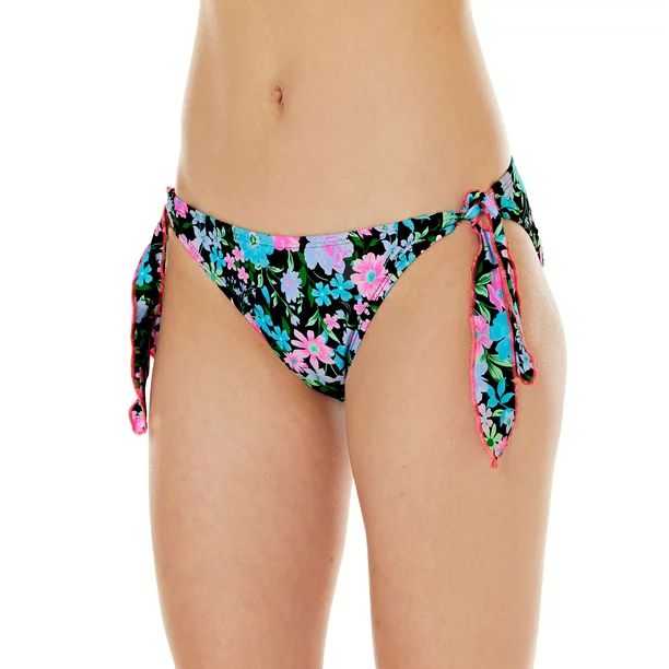 Celebrity Pink Women's Garden Floral Side Tie Bikini Bottoms | Walmart (US)