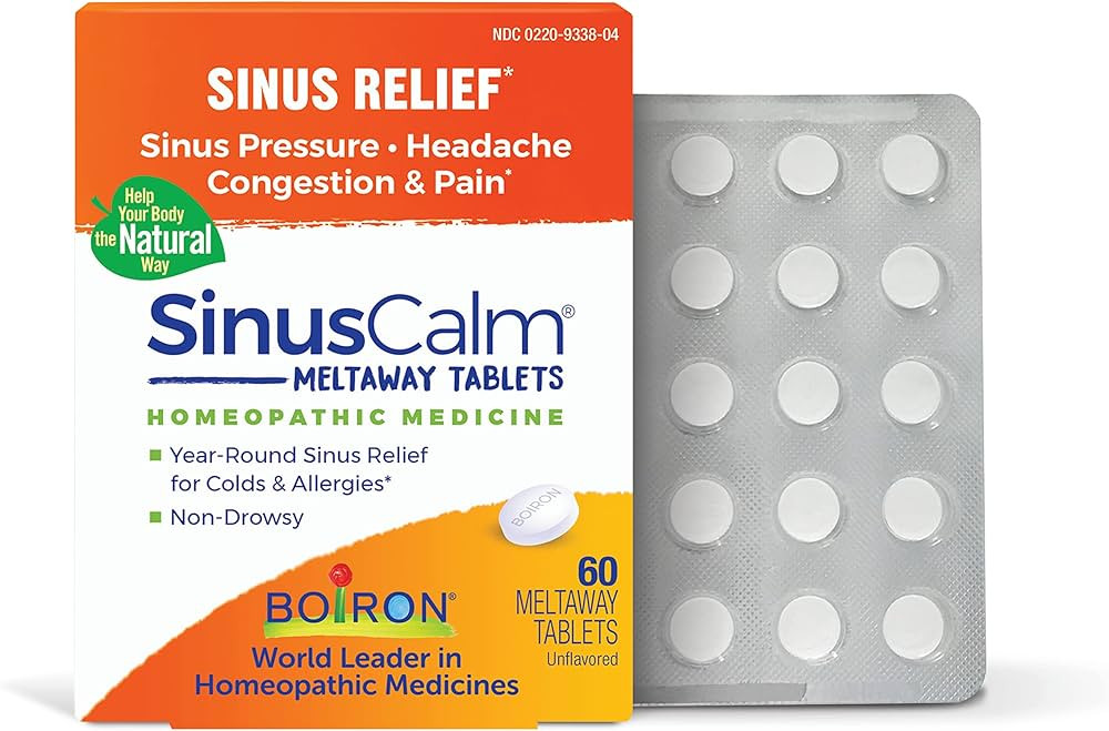 Boiron SinusCalm Tablets for Sinus Pain Relief, Runny Nose, Congestion, Sinus Pressure, Headache ... | Amazon (US)