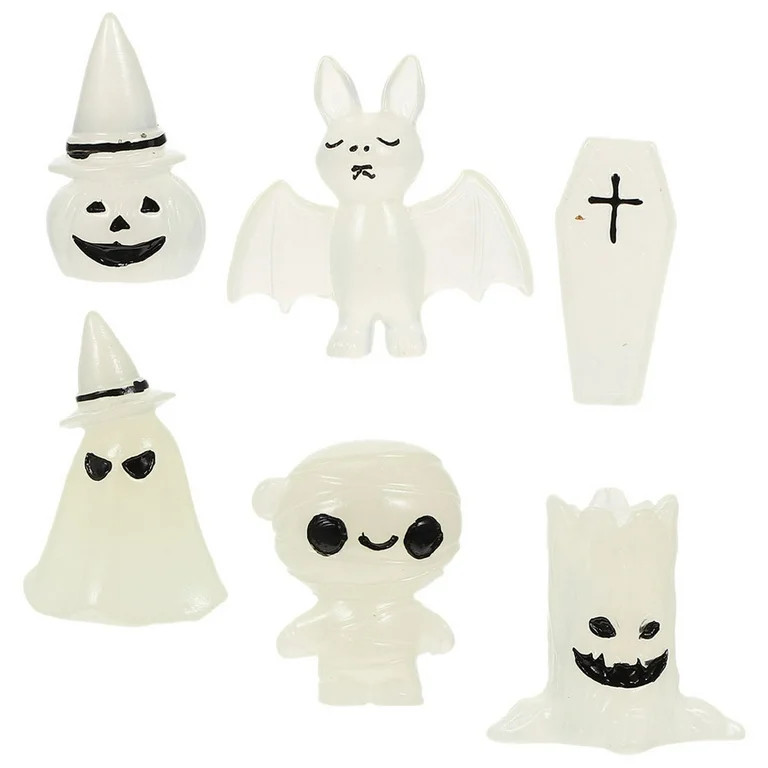 WEUVEB Mini Figurines Luminous Mini House Beige 6Pcs 1.2X0.7In | Walmart (US)