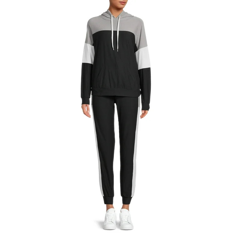 No Boundaries Juniors Colorblock Hoodie Matching Set | Walmart (US)