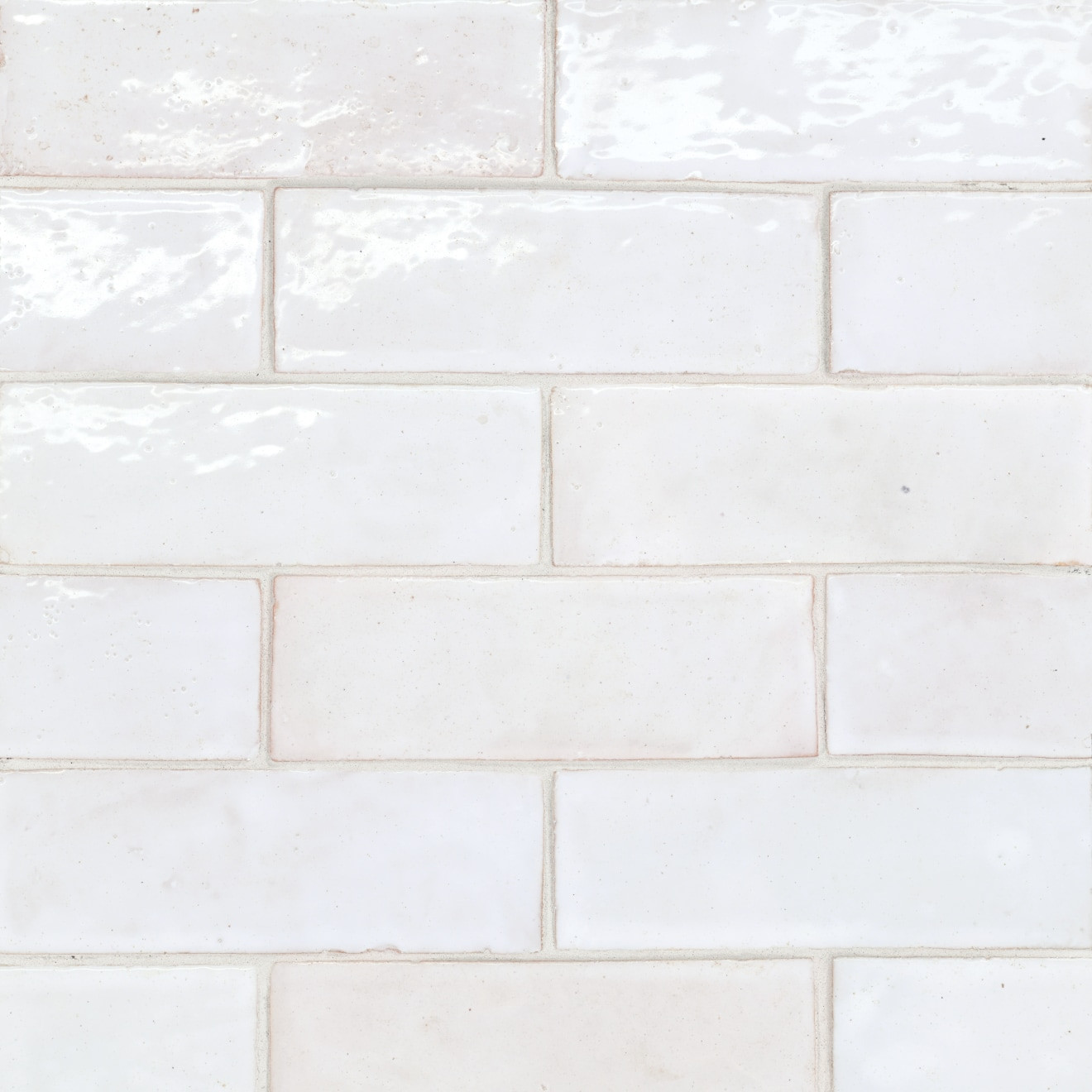 Zagora 4" x 4" Glossy Zellige Field Tile in Neige Blanc | Bedrosians Tile & Stone