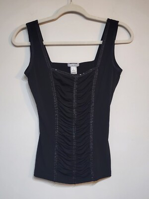 Y2K Cache Womens Ruched Tank Top Chain Detail Sz S Square Neck WhimsiGoth Fairy  | eBay | eBay CA