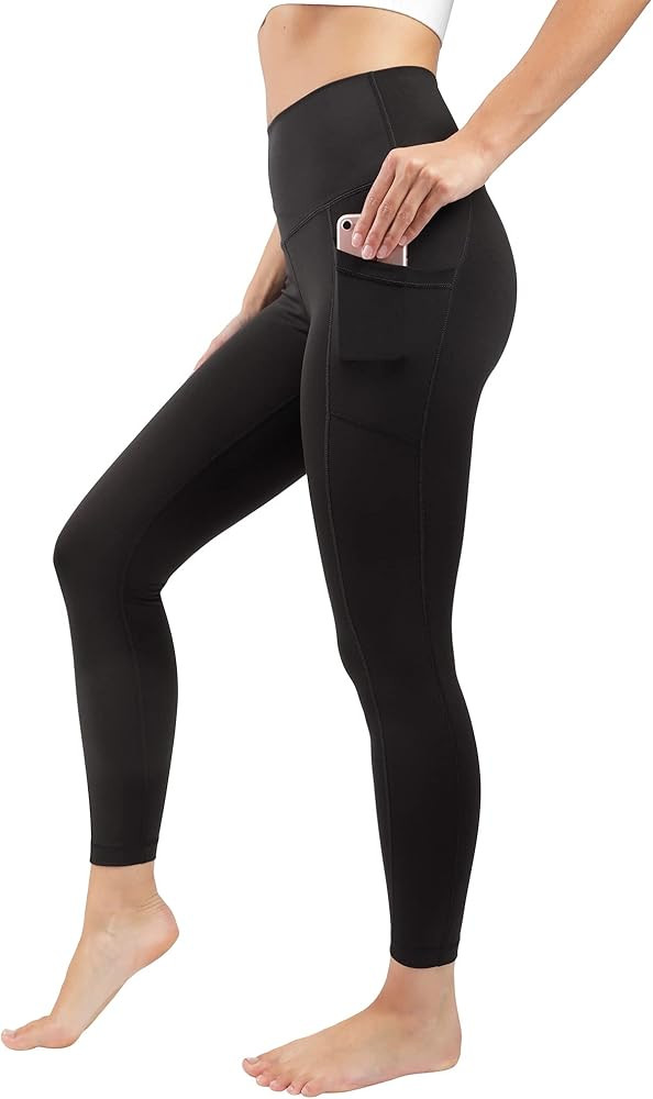 90 Degree By Reflex Womens High Waist Elastic Free Ankle Length Wonderlink Leggings with Side Poc... | Amazon (US)