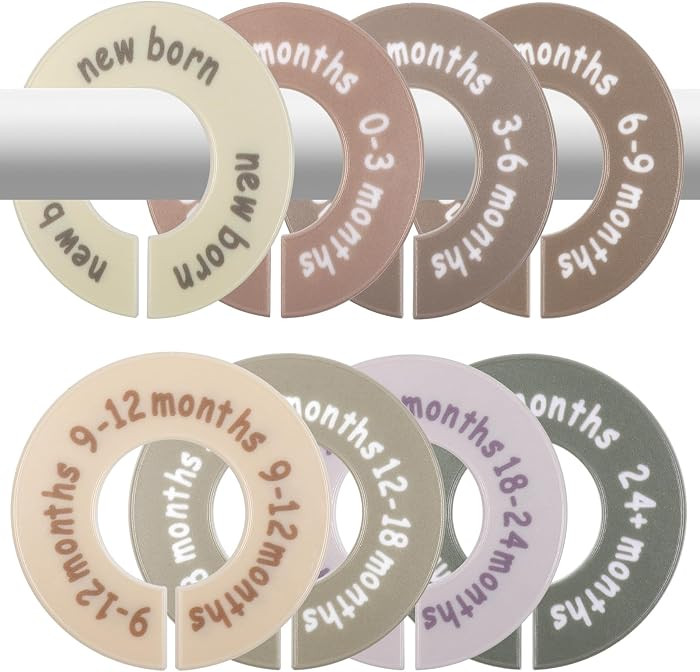 8 Pcs Baby Closet Dividers for Clothes, Round Baby Clothes Organizer, Baby Closet Organizer with ... | Amazon (US)