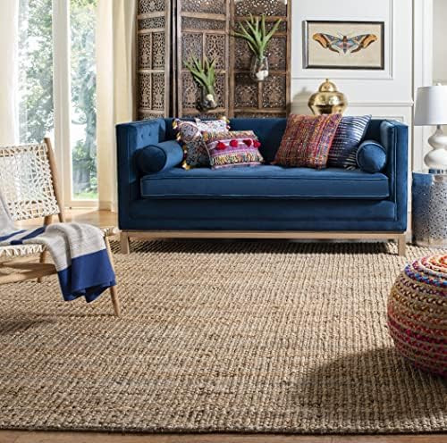 SAFAVIEH Natural Fiber Collection 9' x 12' Natural NF447A Handmade Chunky Textured Premium Jute 0... | Amazon (US)