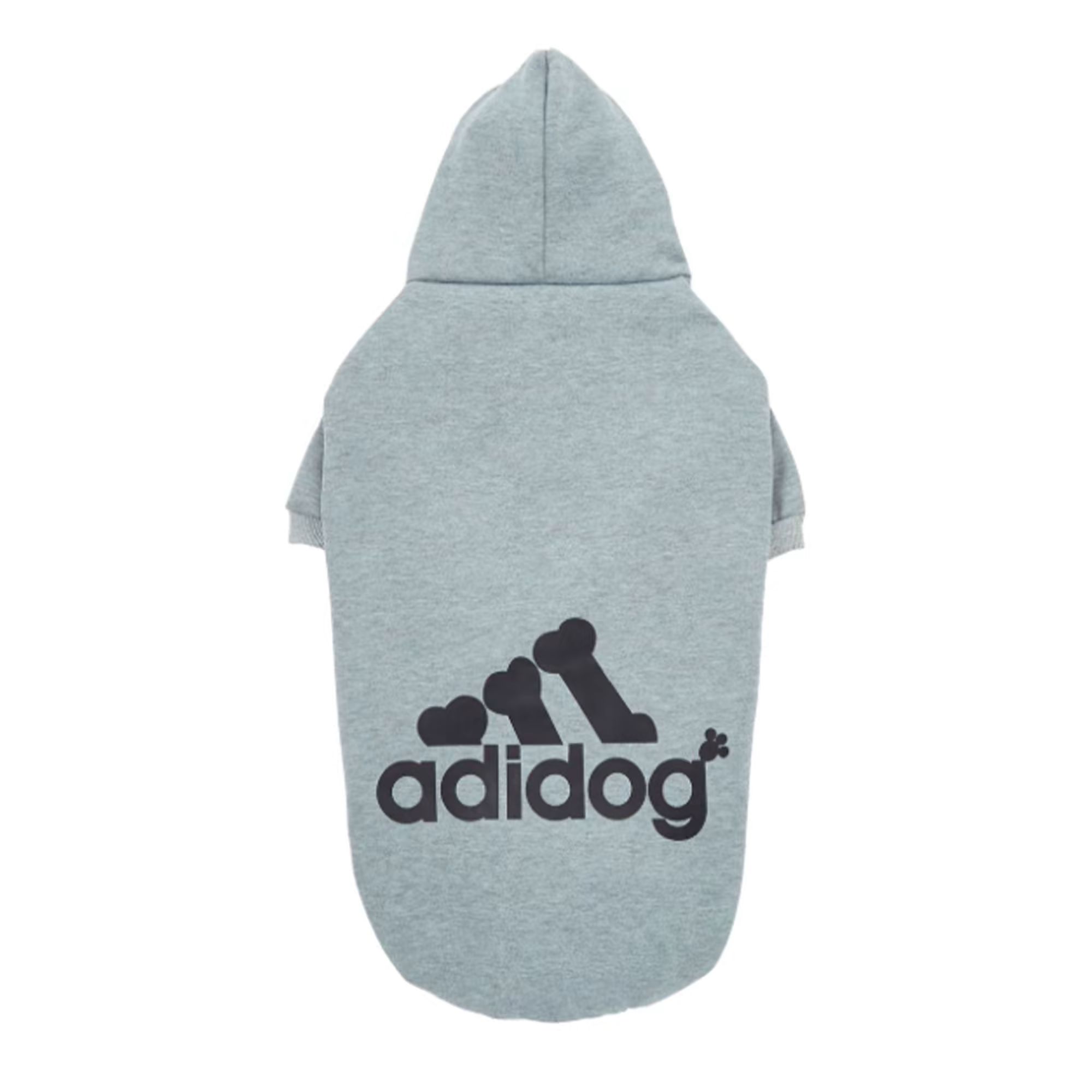 Fresh Pawz Grey Adidog Logo Fleece Dog Hoodie, X-Small | Petco
