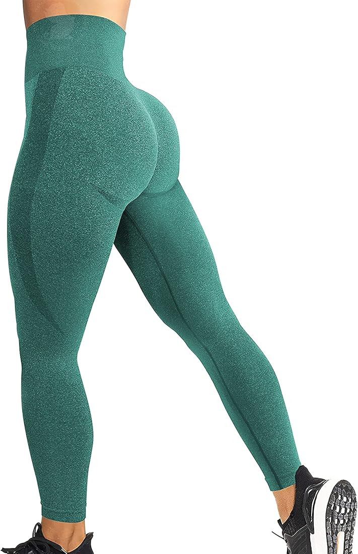YEOREO Women High Waist Workout Gym Smile Contour Seamless Leggings Yoga Pants Tights | Amazon (US)