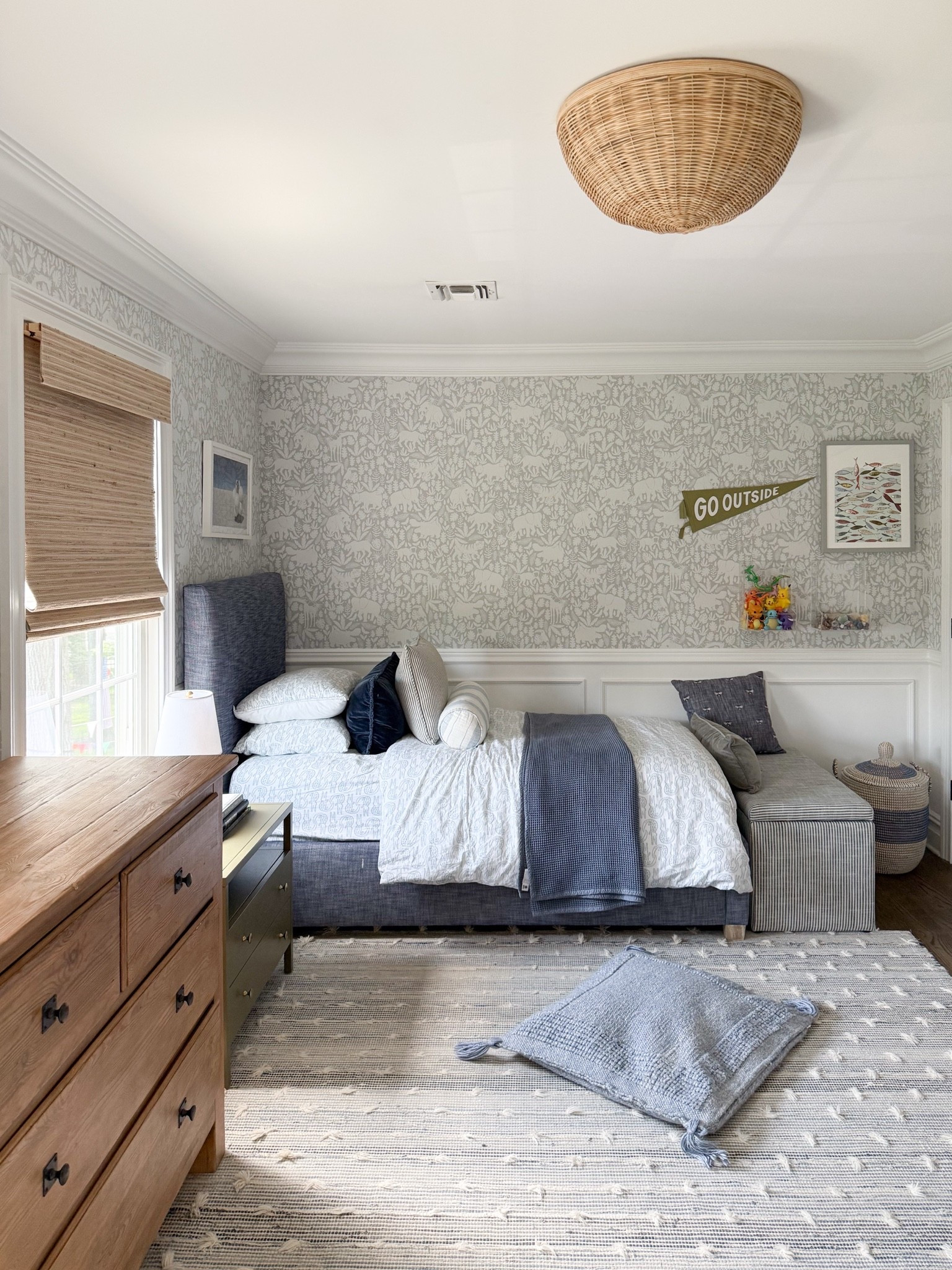 The woven flush mount was the perfect finishing touch for Jacob's room. It brings in natural texture while keeping the space simple, relaxed, and easy to grow with. Boys bedroom lighting, woven flush mount, kids room decor, neutral bedroom, ceiling light, layered lighting, home decor ideas, timeless design, GirlOnTheHudson

#LTKHome #LTKKids