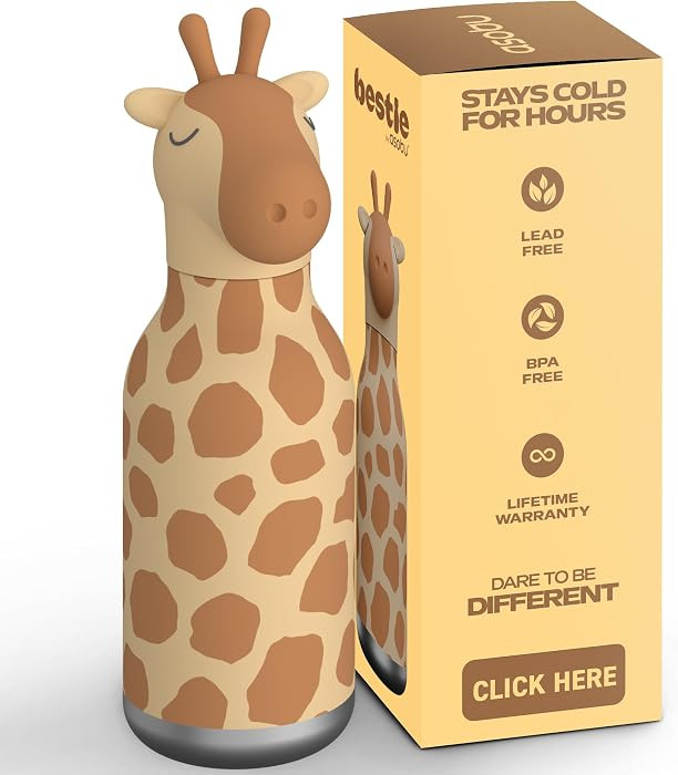 asobu Bestie Bottle Insulated Stainless Steel Water Bottle with Detachable Soft Animal Head Fun D... | Amazon (US)