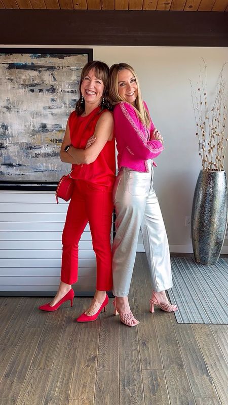 Happy Valentine’s Day!!❤️💕
Bring on all the red and pink!! ! Dressing for the holiday is definitely part of the fun!! @cabiclothing makes it easy with my vibrant red monochromatic look and Julie’s statement lady jacket! We also linked my fun heart crossbody!
Do you have any fun plans?? My husband and I are going out to dinner at one of my favorite restaurants @woodencitytacoma and Julie and her husband are going to see Boys in the Boat! We hope you have a wonderful Valentine’s Day!!❤️💝💌💘
HOW TO SHOP:🛍️
1️⃣ Comment “Links” for outfit links sent to your DM’s! 
2️⃣ Click the link in our bio to shop from the @shop.ltk app or on lastseenwearing.com 
3️⃣ Links will be in our stories!

cabi, Valentine’s Day outfit, Pink lady jacket, monochromatic outfit, heart purse, red pants, red top, red and pink 

#LTKworkwear #LTKSeasonal #LTKstyletip