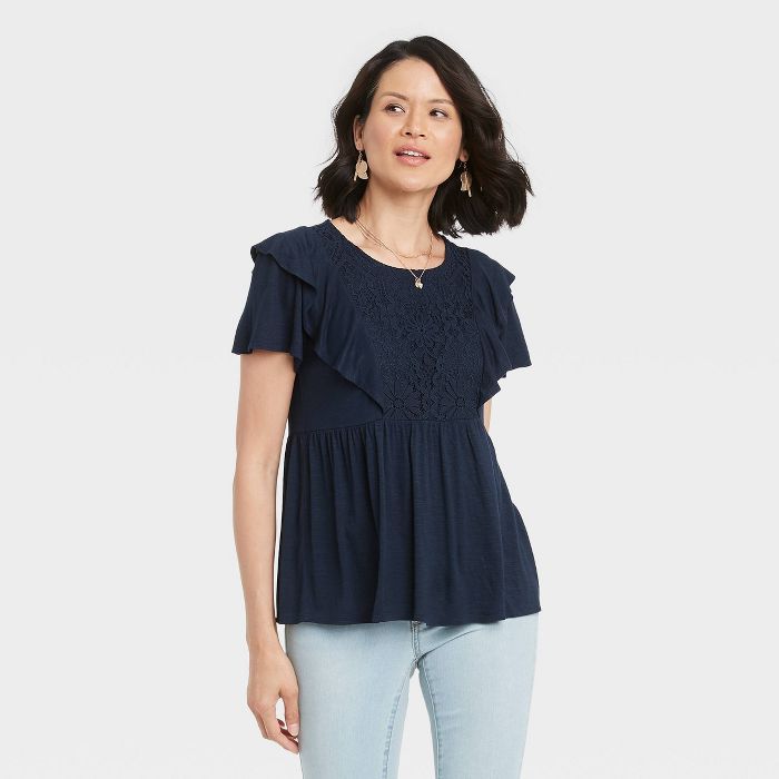 Women's Flutter Short Sleeve Blouse - Knox Rose™ | Target