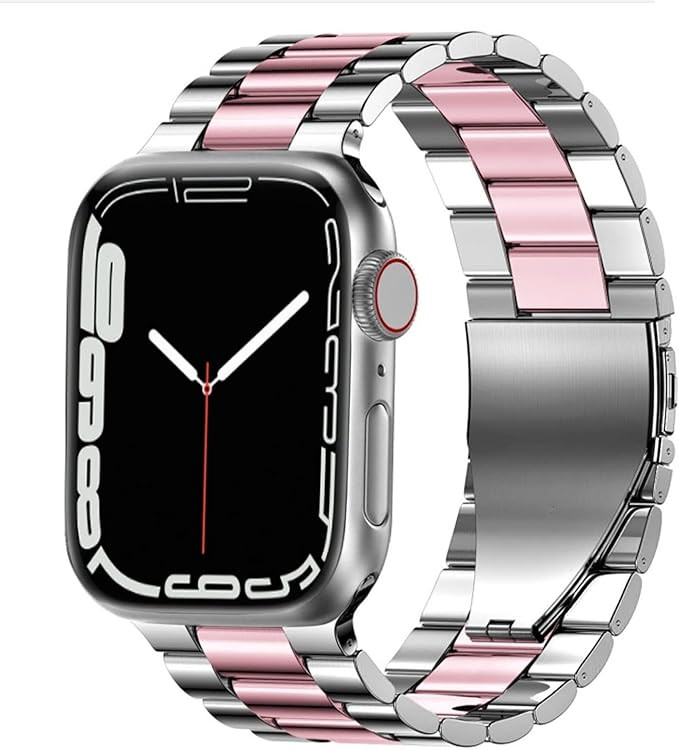 Fitlink Metal Band Compatible with Apple Watch Series 8 7 6 5 4 3 2 1 SE Apple Watch Ultra, Stain... | Amazon (US)