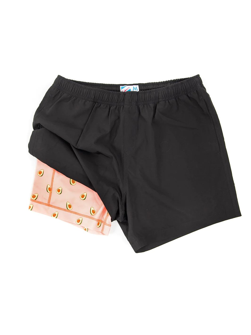 Bermies Men's Avocado Print Lined Workout Shorts in Black Medium Lord & Taylor | Lord & Taylor