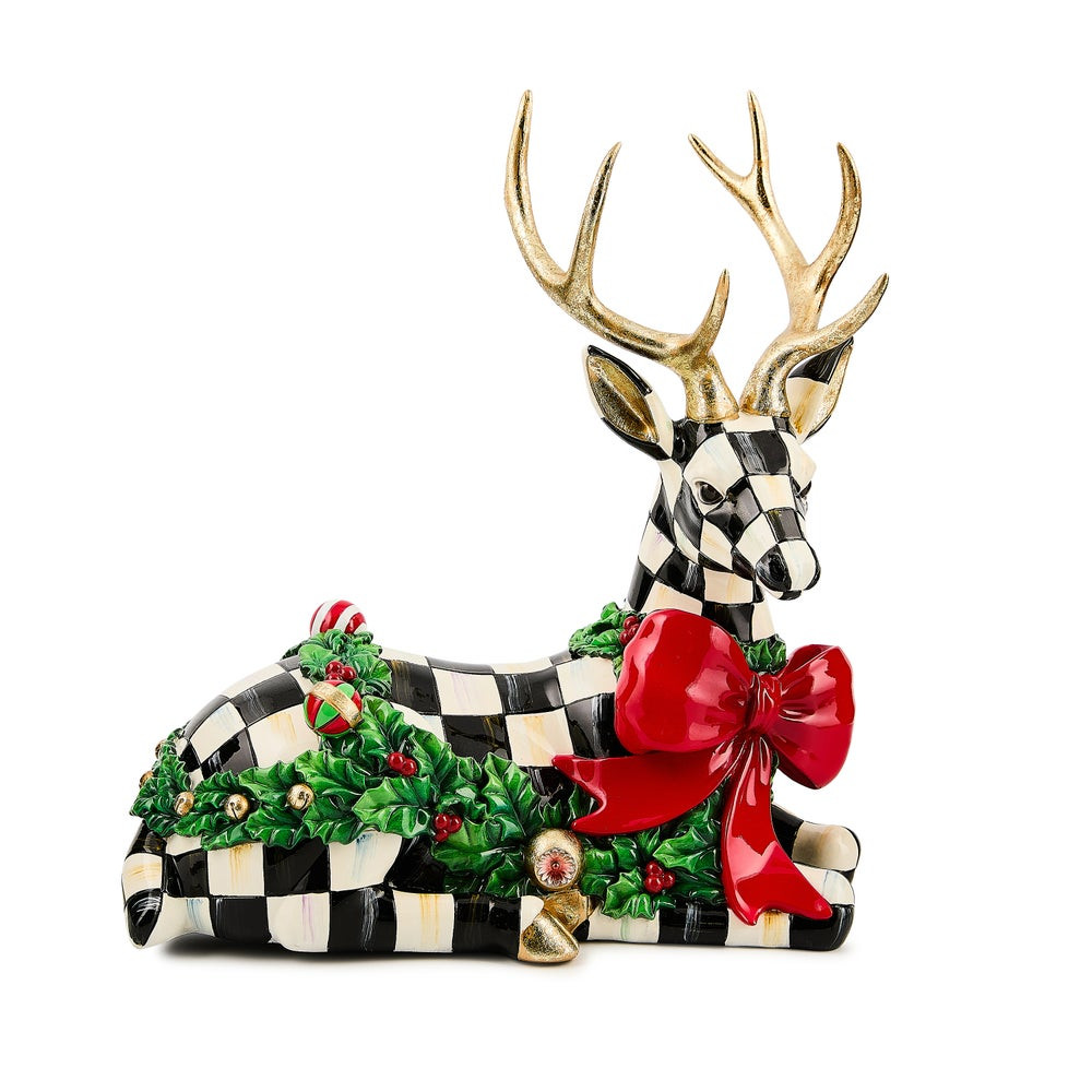 Holly Check Resting Deer | MacKenzie-Childs