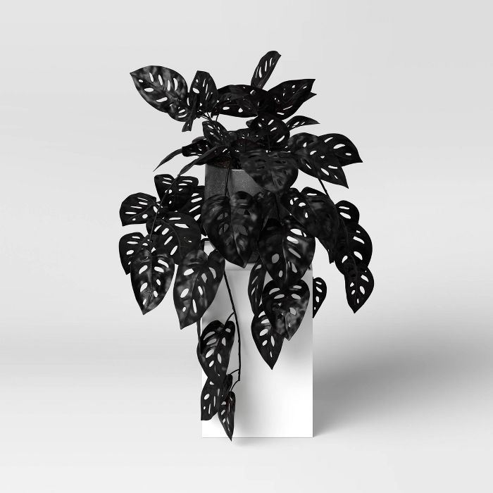 13" x 23" Artificial Black Monstera Plant Arrangement in Ceramic Pot - Threshold™ | Target