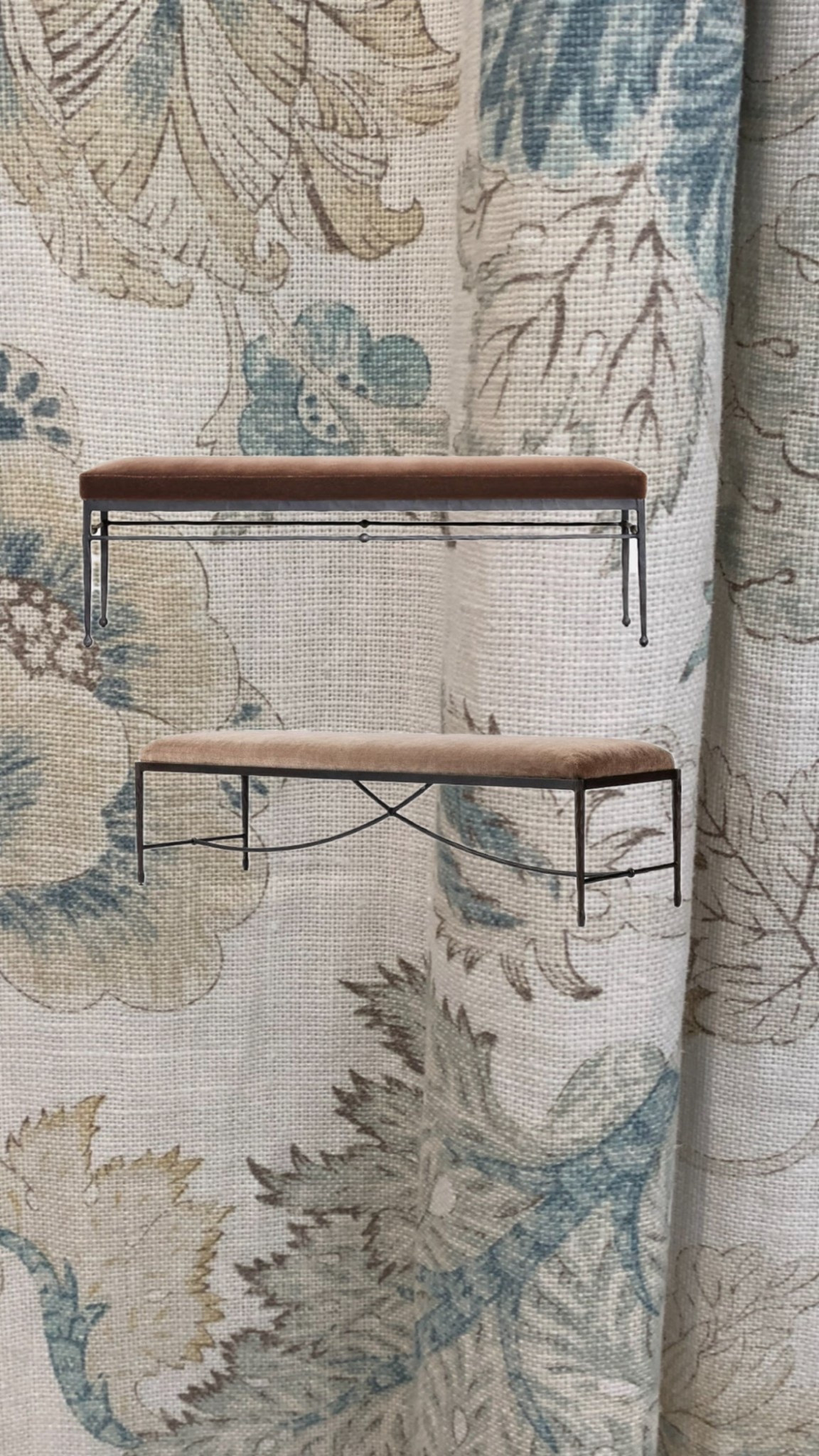 Bedroom bench options. Backdrop is our drapery  

#LTKHome