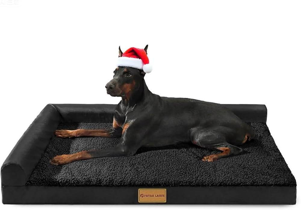 Patas Lague Orthopedic Dog Bed Large Sized Dog 36''X24'', Waterproof L Bolster Medium Pet Sofa Be... | Amazon (US)