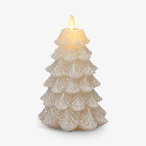 Luminara Christmas Tree Flameless Candle Glitter and Snow Finish Moving Flame Effect LED Candle, ... | Amazon (US)