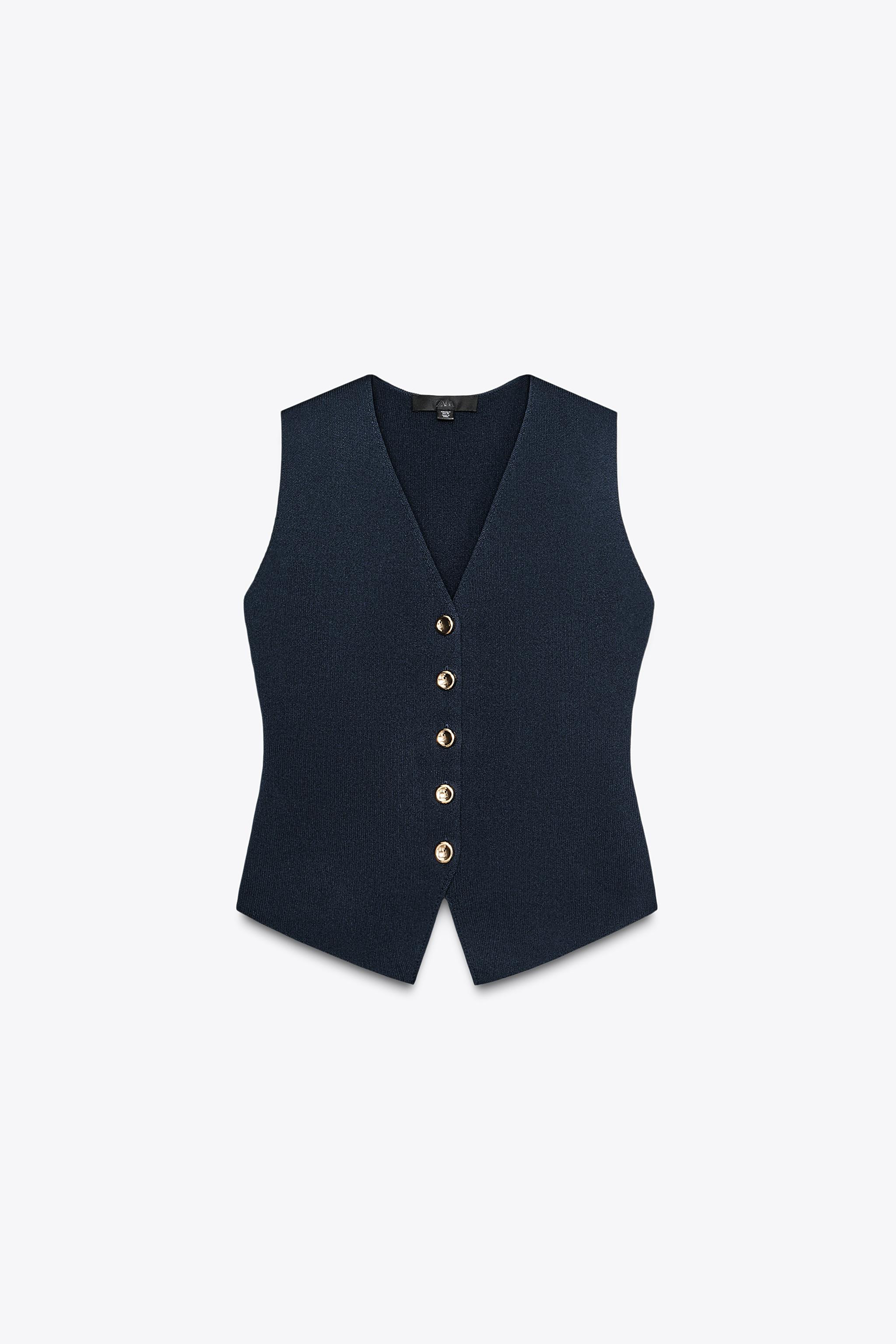 PLAIN KNIT WAISTCOAT TOP | Zara US