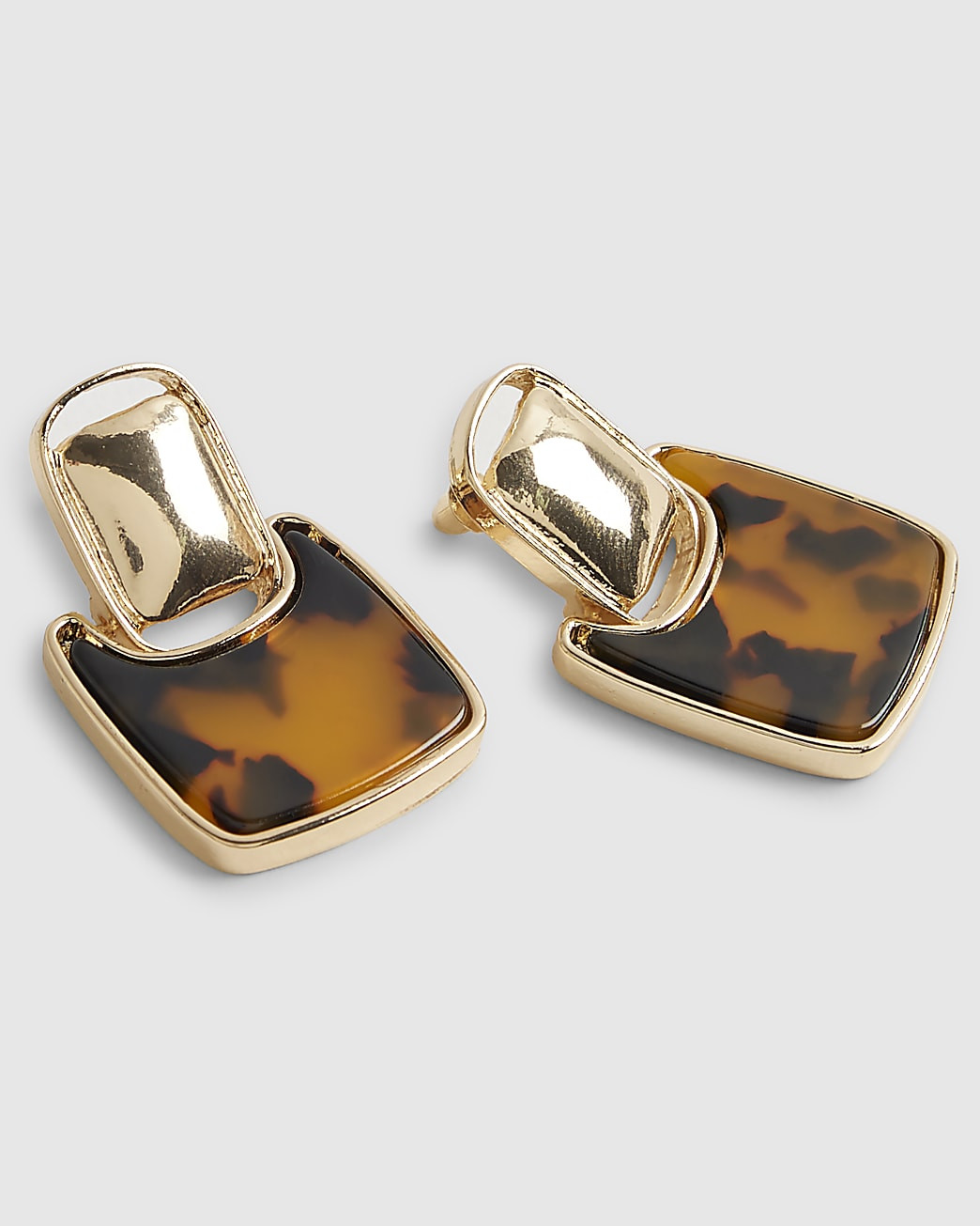Brown Square Doorknocker Earrings | River Island UK & IE