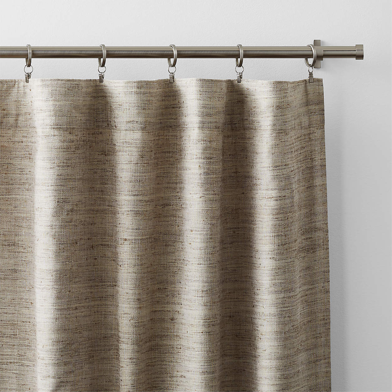 Trevino Warm Beige Cotton Silk Blend Window Curtain Panel 52"x108" + Reviews | Crate & Barrel | Crate & Barrel