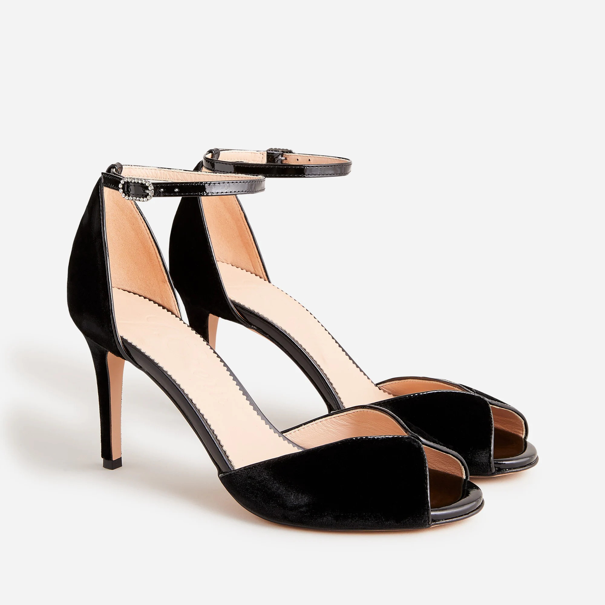 J.Crew: Rylie Peep-toe Heels In Velvet For Women | J. Crew US