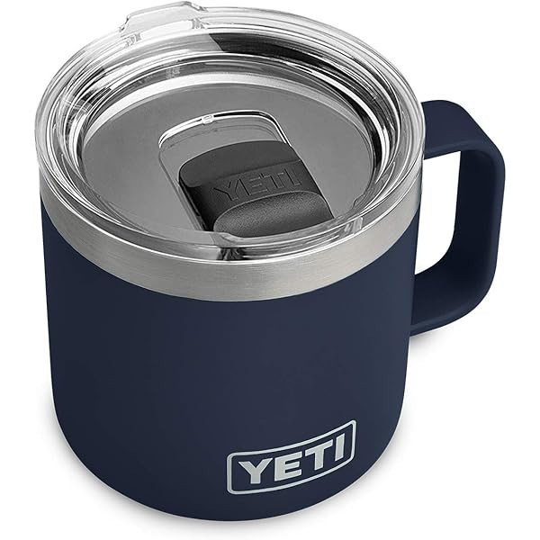 YETI Rambler 10 oz Stackable Mug, Stainless Steel, Vacuum Insulated with MagSlider Lid, Sandstone Pi | Amazon (US)