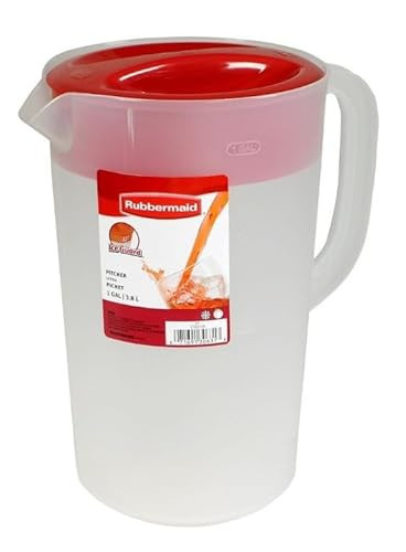 Rubbermaid Pitcher Classic 1 Gallon Clear Base, Red Lid | Amazon (US)