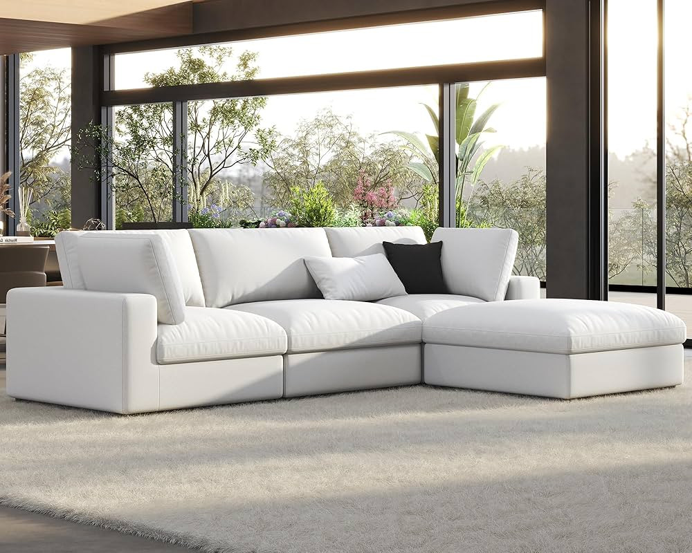 Modular Sectional Sofa, 114 Inches Oversized Down Filled Sectional Sofa, 4 Seats L Shaped Comfy C... | Amazon (US)