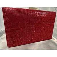 New Stunning Red Crystal Evening Clutch Handbag | Etsy (US)