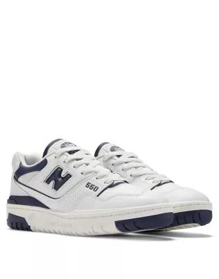 New Balance 550 trainers in white and navy | ASOS (Global)