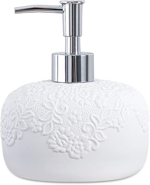 White Hand Soap Dispenser - Dish Soap Dispenser for Bathroom Kitchen Countertop Ceramic Bathroom ... | Amazon (US)