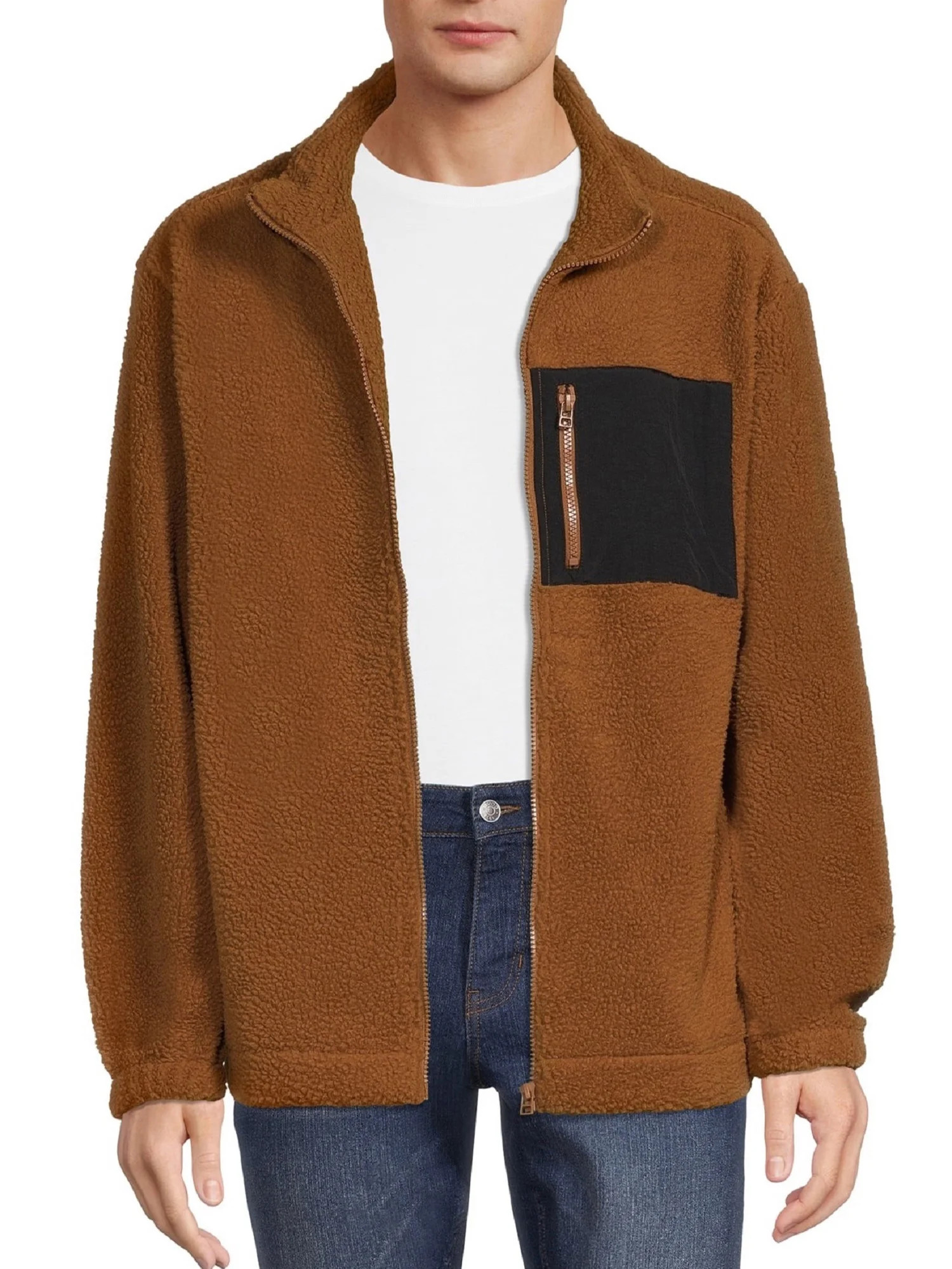 No Boundaries Men's Faux Sherpa Trucker Jacket | Walmart (US)