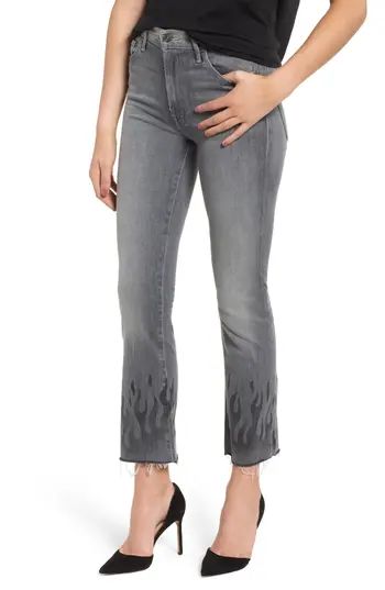 Women's Mother The Insider Frayed Ankle Jeans, Size 24 - Grey | Nordstrom