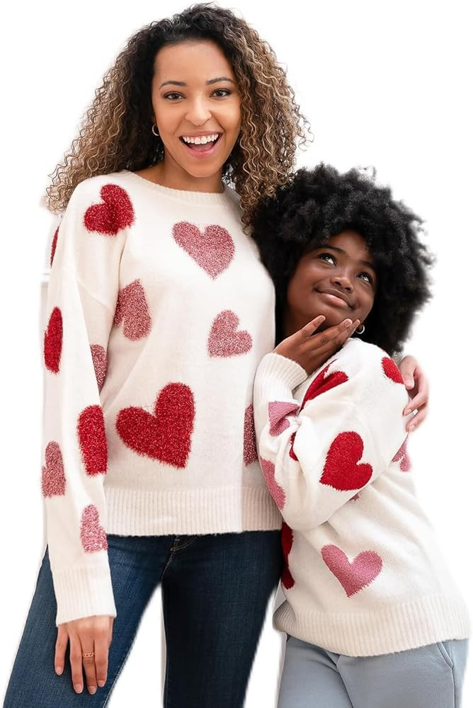 Blizzard Bay Women's Mommy and Me Valentine's Day Crew Neck Sweater | Amazon (US)