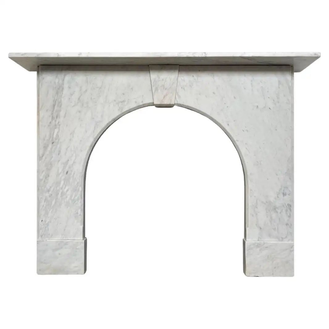 19th Century Antique arched Victorian Carrara marble fireplace surround | 1stDibs