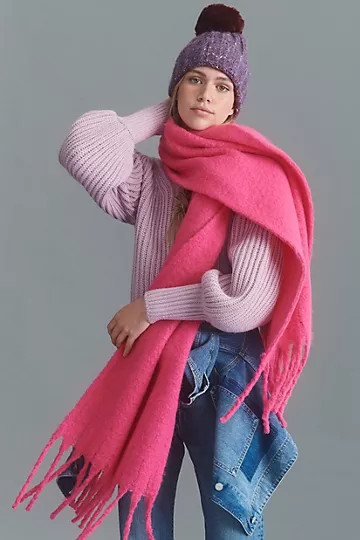 Bonnie Fringed Wrap Scarf | Anthropologie (US)