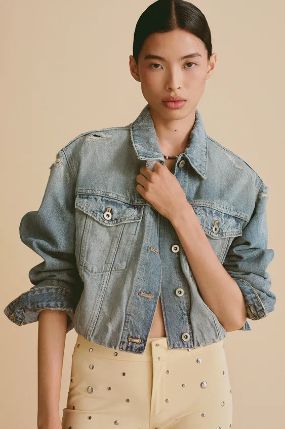 TRF RIPPED DENIM JACKET | Zara US