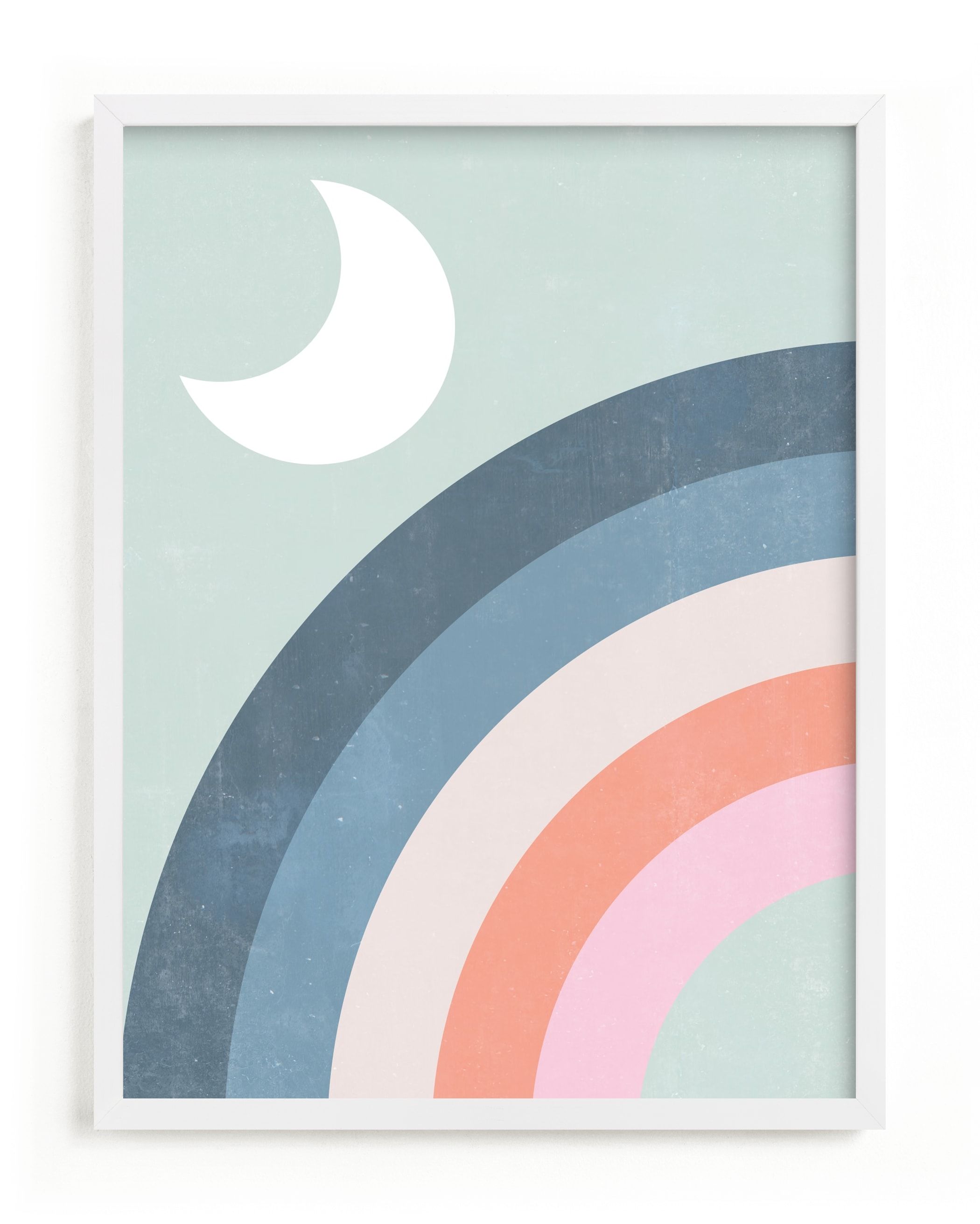 "Double Rainbow with Moon and Sun I" - Kids Open Edition Non-custom Art Print by EMANUELA CARRATO... | Minted