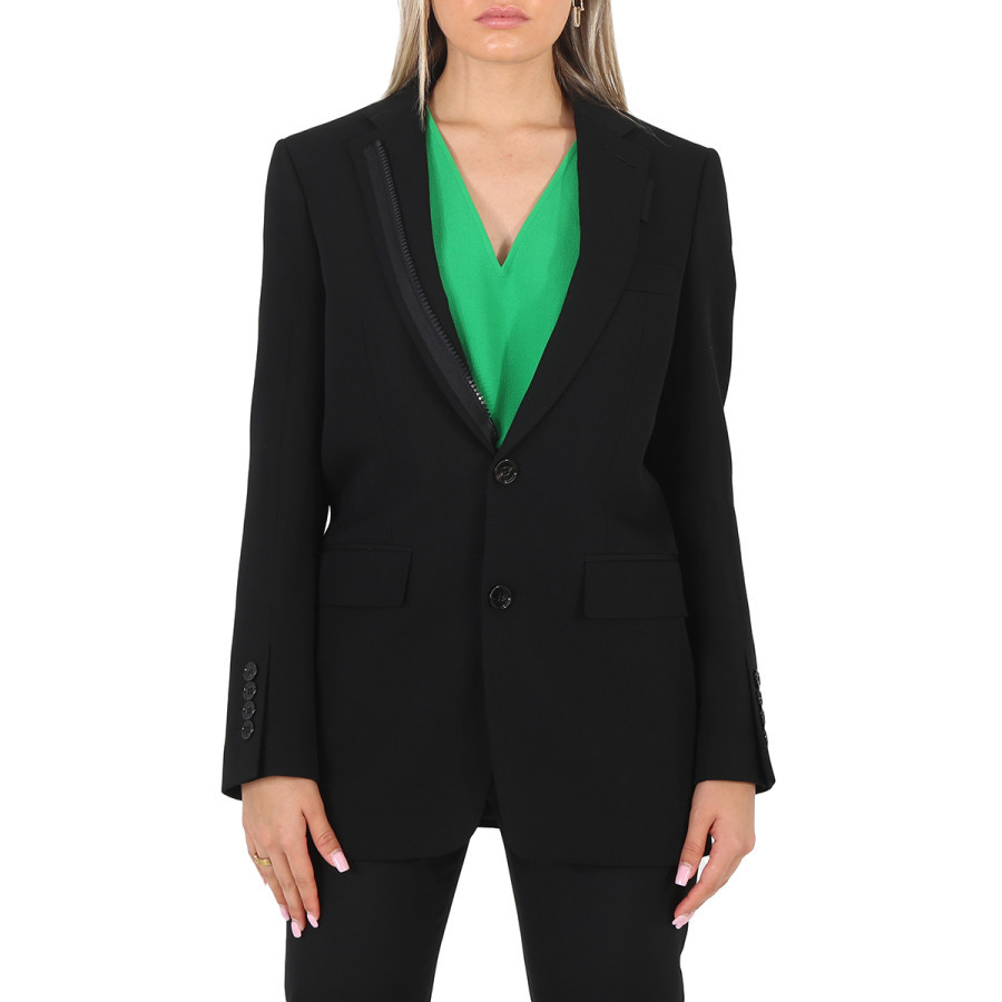 Burberry Ladies Black Tailored Single-Breasted Blazer Jacket | Jomashop.com & JomaDeals.com