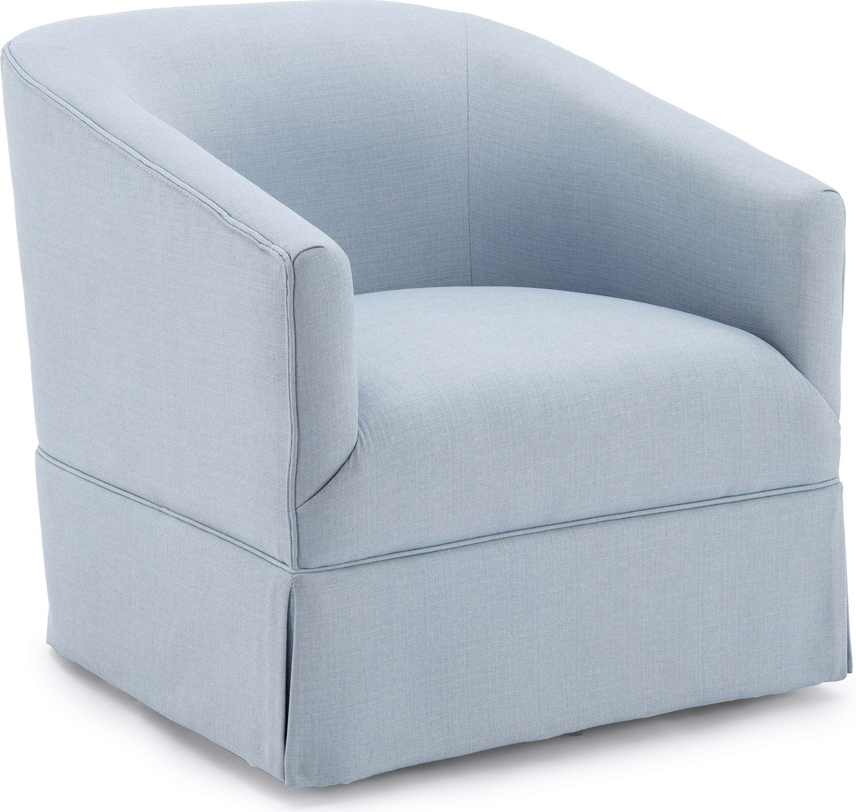 Elm Skirted Swivel Chair In Sky Blue | 1stopbedrooms