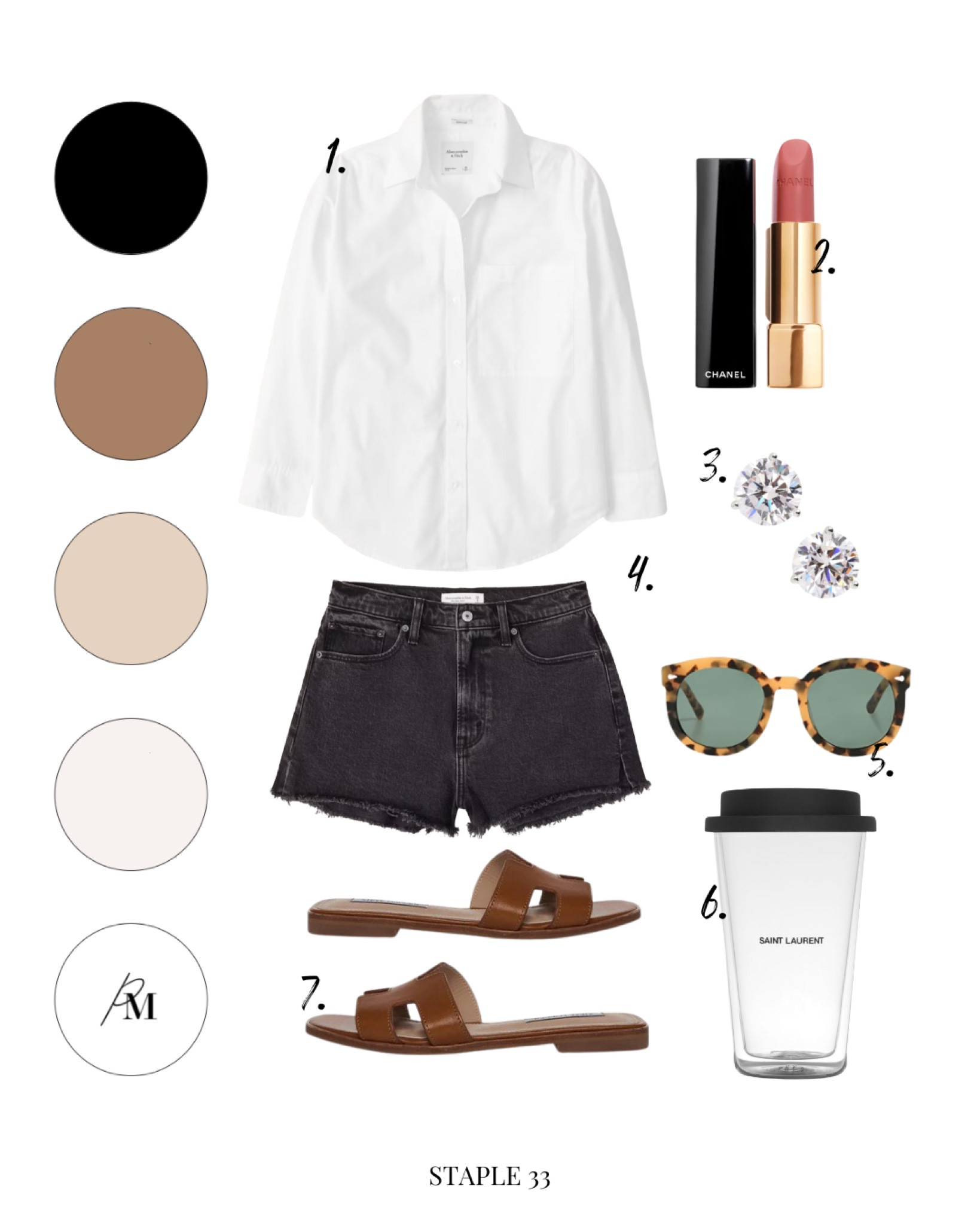 abercrombie poplin shirt
abercrombie black denim 
steve madden sandal
chanel lipstick 
ysl coffee mug 

#LTKFind #LTKstyletip #LTKSeasonal